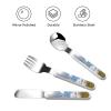alpaca Children's tableware 3-piece set, reusable knife, fork and spoon cutlery set, portable children's food protection tableware view 3