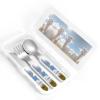 alpaca Children's tableware 3-piece set, reusable knife, fork and spoon cutlery set, portable children's food protection tableware view 4