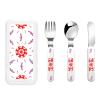 Spinning flowers Children's tableware 3-piece set, reusable knife, fork and spoon cutlery set, portable children's food protection tableware view 1