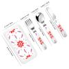 Spinning flowers Children's tableware 3-piece set, reusable knife, fork and spoon cutlery set, portable children's food protection tableware view 2