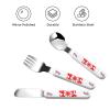 Spinning flowers Children's tableware 3-piece set, reusable knife, fork and spoon cutlery set, portable children's food protection tableware view 3