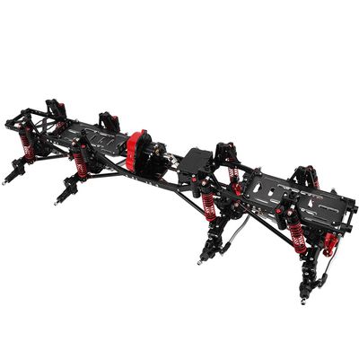 RZXYLRC 8x8 DIY Metal Upgraded RC Chassis Frame with Portal Axles Transmission for Axial SCX10 1/10 RC 8x8 Crawler Car (Black)