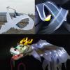 EXCLURA Dragon Poi White Flowy Dragon Poi Set Light Up, Kung Fu Dragon Poi with 3D Real-Like Dragon Head, Single Chinese Spiral Ribbon Streamer, for Outdoor Patio(6m (20ft)) view 1