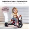 RIDYEE Toddler Tricycle for 2 to 5 Years, Tricycle for 3 Years with Front Light, Rubber Front Wheel, Soft Handlebar with Streamers, Adjustable Seat, Red view 2