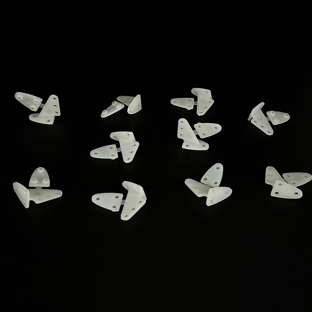 10PCS RC Airplane Plastic Lock On Control Horns Micro Control Horn for RC Plane Aircraft Helicopter DIY Model Plane Parts (13.5x16mm White)