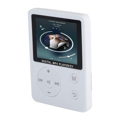 Thin Lightweight Portable MP3, MP4 Music Player with Speaker Earphone HiFi Lossless Sound and TF Card Slot,Multifunctional Player, 1.8 inch Screen, 32GB (White)