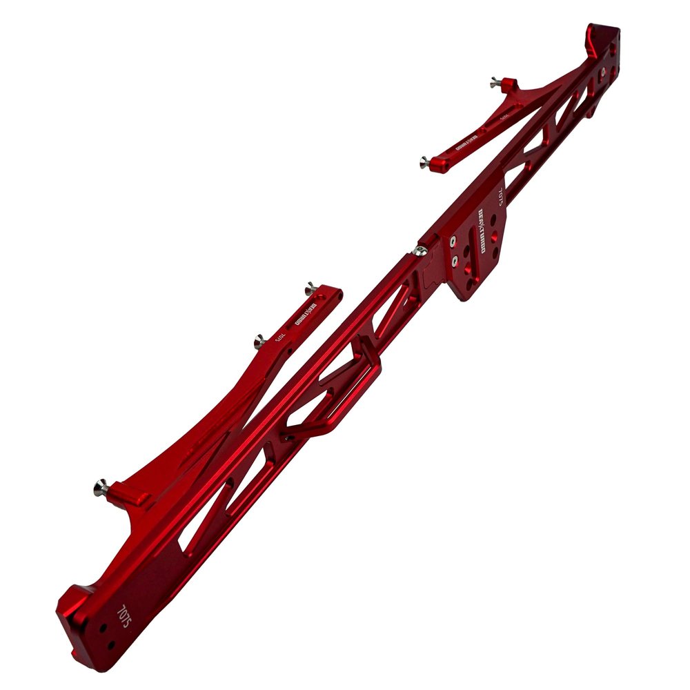 BEAXTURBO Racing Upgrade Parts CNC Aluminum #7075 Chassis Brace Set for Losi 8IGHT-X Lasernut 1/6 LOS251129 (red)