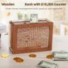 10000 Savings Challenge Box, Wooden Money Box with Money Target and Numbers for Kids Adults (5000) view 2