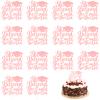 12 PCS Glitter Pink 'She Believed She Could So She Did' Cake Toppers, 6.2x5.3 Inches Graduation Cap Food Picks for Girls, Large Inspirational Desserts Decoration for High School College Party Supplies view 1