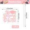 12 PCS Glitter Pink 'She Believed She Could So She Did' Cake Toppers, 6.2x5.3 Inches Graduation Cap Food Picks for Girls, Large Inspirational Desserts Decoration for High School College Party Supplies view 2