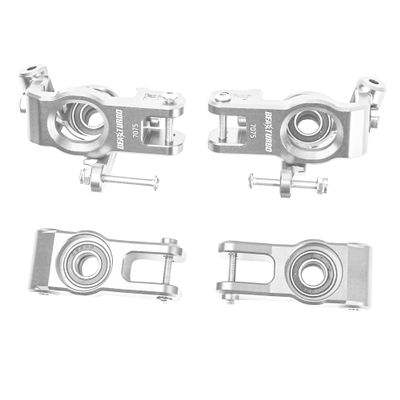 BeaxTurbo Racing Upgrade Parts Aluminum #7075 Spindle Carrier Set+Rear Hub for Losi 8IGHT-X Lasernut 1/6 (Silver)