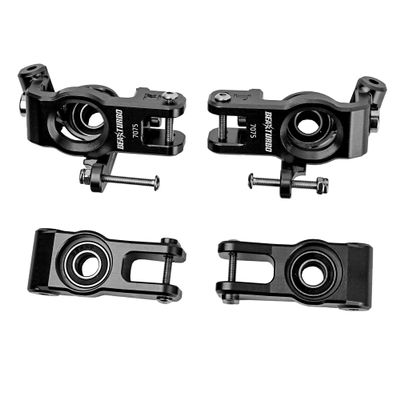 BeaxTurbo Racing Upgrade Parts Aluminum #7075 Spindle Carrier Set+Rear Hub for Losi 8IGHT-X Lasernut 1/6 (Black)