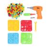 Aqur2020 239 Pieces Drill and Screwdriver Tool Building Toys Kit, Educational Puzzle Kit with 45 Colorful Patterns, Mushroom Nails, 2D and 3D for Kids view 3