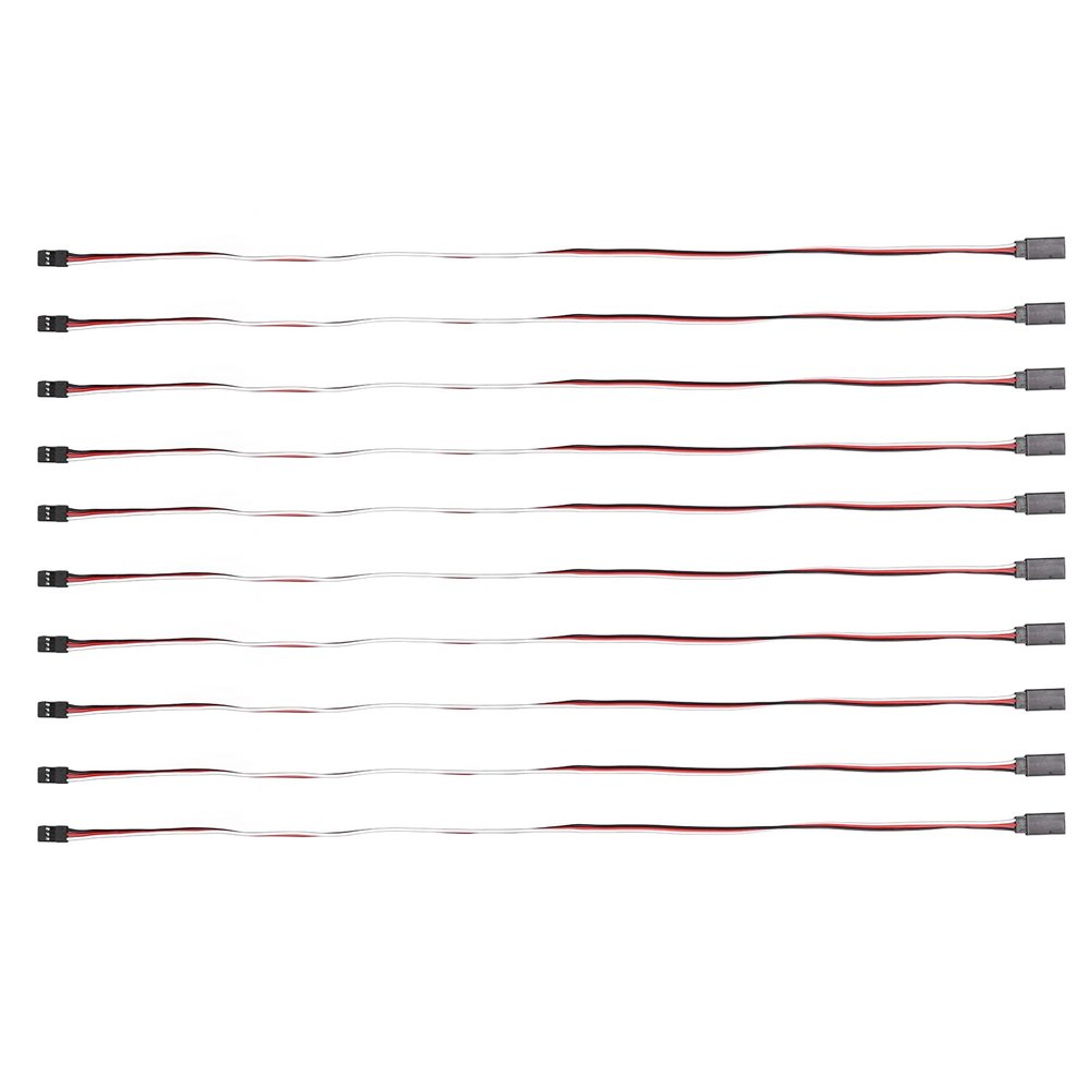 10PCS 3 Pin Servo Extension Cable, Servo Connector Kit, Brass Core Extension Cable for Long Lasting Performance in Demanding Environments (500mm Male to Female)