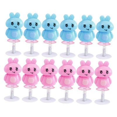 12pcs Spring Jump Rabbit Rabbit Good Students B Hopping Bunny Chick Spring Hare Adorable Rabbit Models Abs