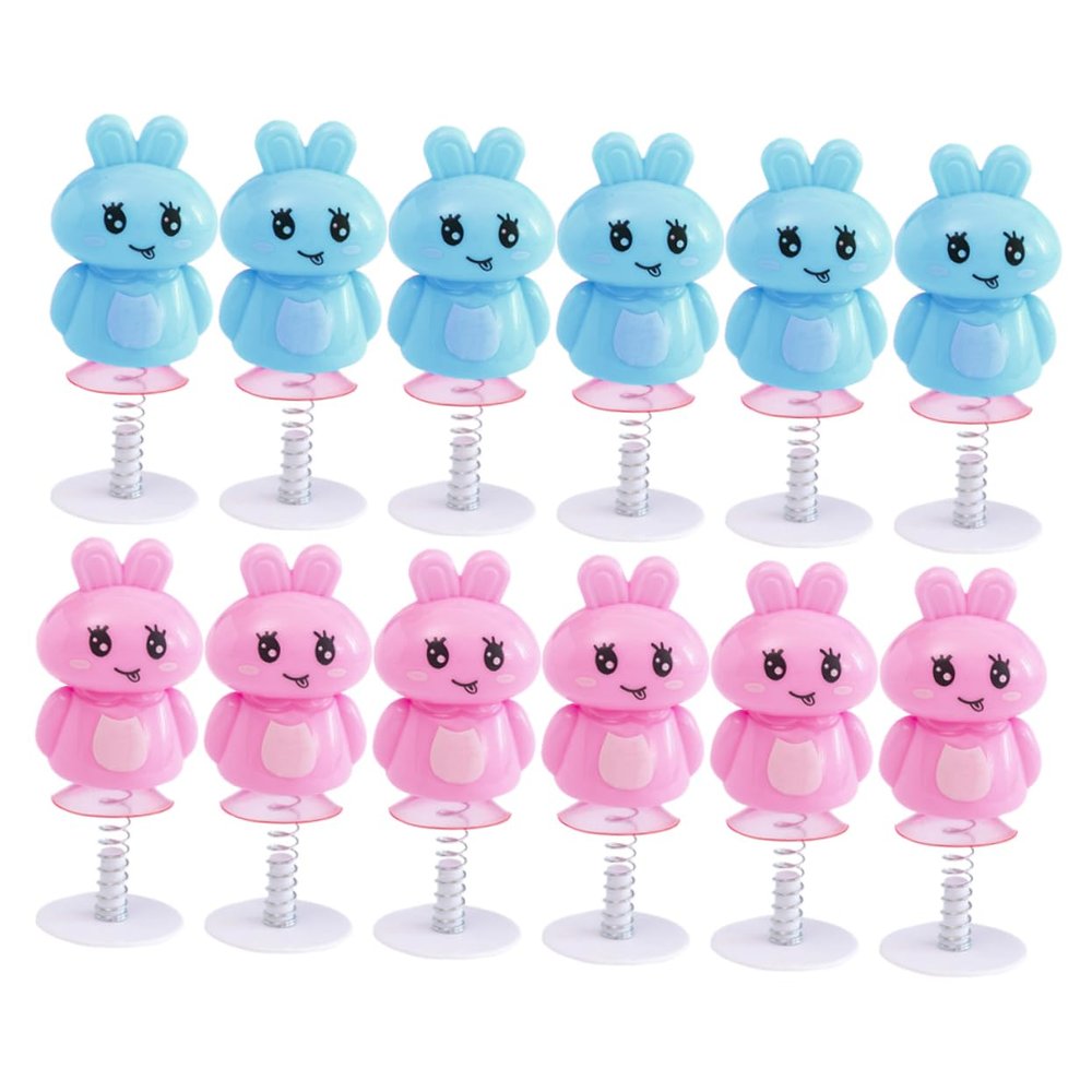 12pcs Spring Jump Rabbit Rabbit Good Students B Hopping Bunny Chick Spring Hare Adorable Rabbit Models Abs