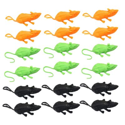 18pcs Simulation Mouse Halloween Realistic Rats Mouse Garden Decor Prefilled Witch Cauldrons Prank Mouse Mini Halloween Figurines Halloween Decorations Inflatables Soft Rubber