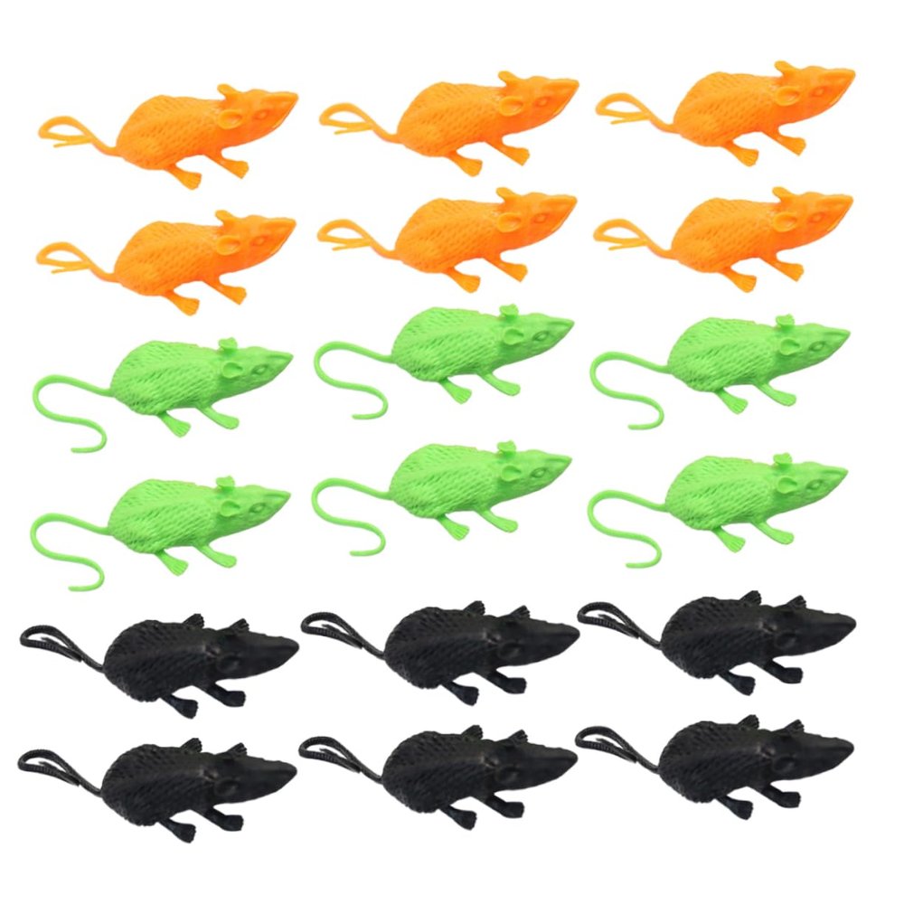 18pcs Simulation Mouse Halloween Realistic Rats Mouse Garden Decor Prefilled Witch Cauldrons Prank Mouse Mini Halloween Figurines Halloween Decorations Inflatables Soft Rubber