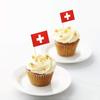 100 Pcs Switzerland Flag Swiss Toothpick Flags, Cocktail Picks Mini Stick Cupcake Toppers Country Picks Party Decoration Celebration Cocktail Food Bar Cake Flags  view 3