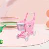 Simhoa Pink Toy Shopping Cart, Kids Pretend Grocery Play Trolley with Rolling Wheels, 17.3 x 9.4 x 20.1 in for Supermarket Role Play view 4