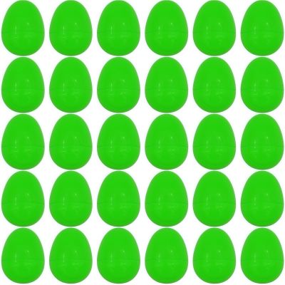 GCQJOQ 30 Pieces Easter Plastic Eggs, Fillable Empty Eggs for Easter Basket Stuffers and Party Favors (Green)