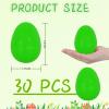 GCQJOQ 30 Pieces Easter Plastic Eggs, Fillable Empty Eggs for Easter Basket Stuffers and Party Favors (Green) view 2