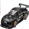 1:64 Scale Diecast Model Car Collectibles Compatible with Mini GT LBWK Mazda RX-7 LB-Super Silhouette Liberty Walk Black Limited Edition MGT00785 view 1