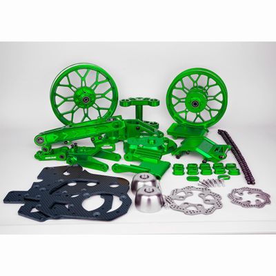 BeaxTurbo CNC Racing Upgrade Parts (Package) for LOSI Promoto MX 1/4 Motorcycle (Green)