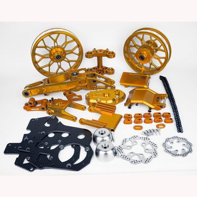 BeaxTurbo CNC Racing Upgrade Parts (Package) for LOSI Promoto MX 1/4 Motorcycle (Gold)