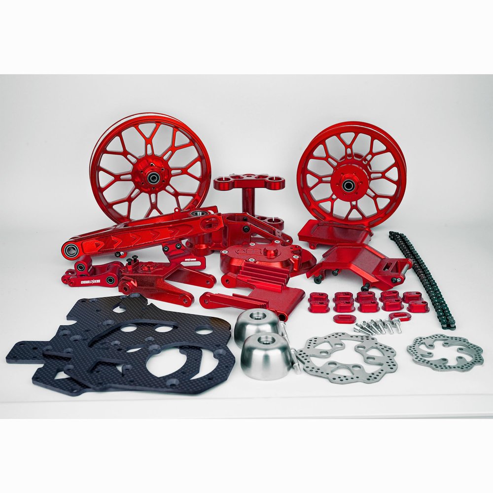 BeaxTurbo CNC Racing Upgrade Parts (Package) for LOSI Promoto MX 1/4 Motorcycle (red)