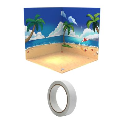 1/12 Background Backdrop Diorama Showcase Miniature Scene for Action Figure Models Car Vehicle Scene Toy Dolls Accessories, Beach