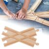 TWTCZOZ Wooden Train Track Switch Components for Building Railway Sets, 16cmx9cmx1.2cm view 3