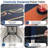 SereneLife 8 Player Foldable Poker Table, 71 inch Portable Casino Table for Texas Holdem w/Cushioned Rail & Cup Holders, Folding Game & Card Table view 4