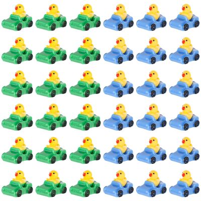 36pcs Resin Ducks in a Car Miniature, Small Figurines Ducks Car Dashboard Decor Mini Car Ducks Tiny Garden Decor Unique Resin Ducks for Home Garden Car Office Decor(Pink, Orange, Green)