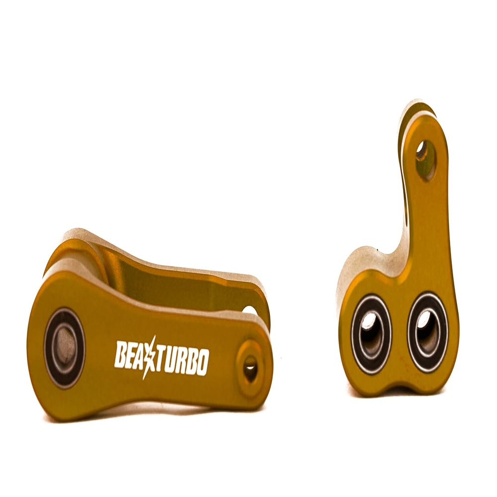 BeaxTurbo Racing Upgrade Parts CNC 7075 Aluminum Knuckle&Pull Rod for LOSI Promoto MX 1/4 LOS264001 (Gold)