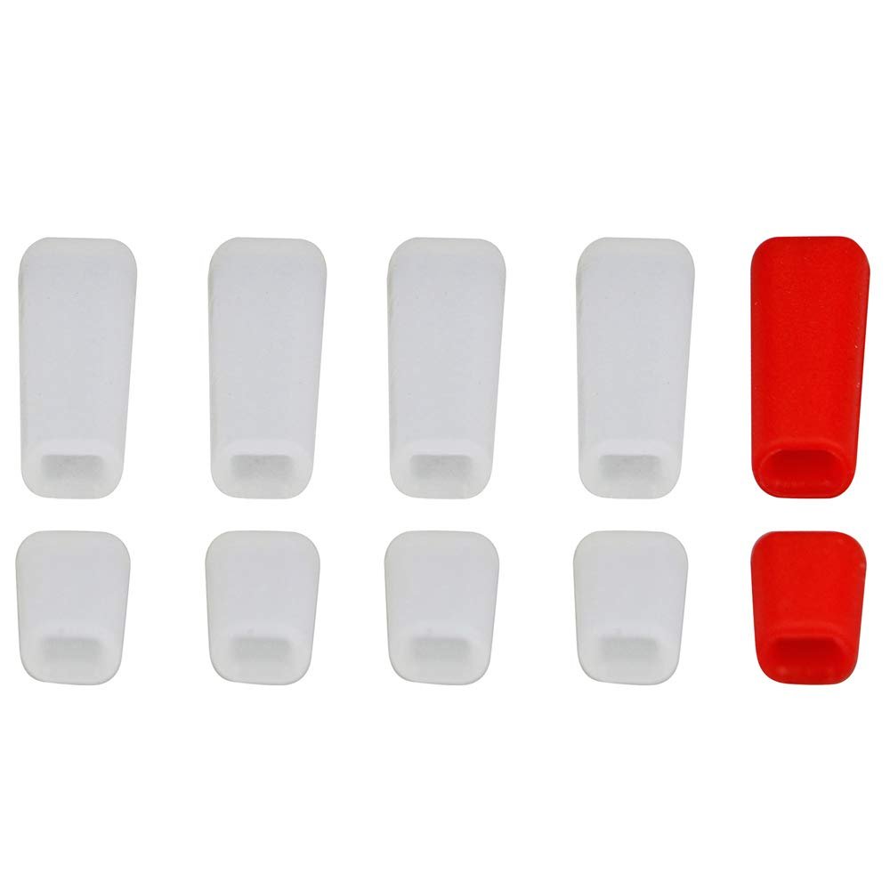 10PCS Remote Control Switch Protection Sleeve Lever Cap Cover Mix Color Compatible with RC Transmitter Protect Jacket(RED with White)