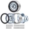 DUHWQ Compatible Wheels Compatible with 1/10 RC Rock Crawlers 2.2 Inch Metal Beadlock Rims Compatible with Wraith TRX-4 4Pcs view 1