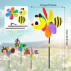 4Pcs Pinwheels for Kids 21x10 Inch Bee Ladybug Angel Peacock Wind Spinners Outdoor Cute Animal Sculpture Decorative Wind Spinners Outdoor view 3