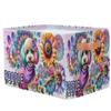 hongjinglin Small Storage Baskets Dog Cute Flower With Handles Kids Toy Storage Bins Collapsible Fabric Cube Storage Organizer Hamper for Nursery Living Room Bedroom Shelves Clothes Toy Box Gifts view 2