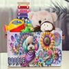 hongjinglin Small Storage Baskets Dog Cute Flower With Handles Kids Toy Storage Bins Collapsible Fabric Cube Storage Organizer Hamper for Nursery Living Room Bedroom Shelves Clothes Toy Box Gifts view 3