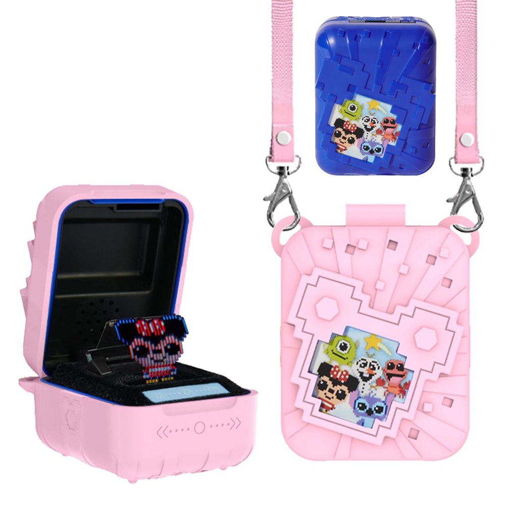 Case for Bitzee Disney,Soft Skin Silicone Case Cover with LanyardFull Protective Case for Bitzee Disney-Pink