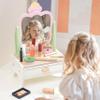 PairPear Wooden Vanity Playset for Kids, Pretend Play Toddler Makeup Toy Beauty Salon Kit with Rotatable Mirror, 19Pcs Solid Wood Beauty Toy Makeup Accessories Gift for Little Girls Age 3+ view 3
