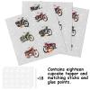 18pcs Red Glitter Dessert Cupcake Topper Cheer to Motorcycle Rider Racing Sport Theme Decor Supplies Men Boys Happy Birthday Party Decorations view 3