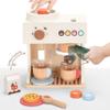 PairPear Wooden Espresso Coffee Maker Toy 18 Piece Barista Role Play Set with Pods, Cups & Cookies, Montessori Pretend Kitchen Accessory Gift for Toddlers & Kids Ages 3+ view 2