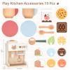 PairPear Wooden Espresso Coffee Maker Toy 18 Piece Barista Role Play Set with Pods, Cups & Cookies, Montessori Pretend Kitchen Accessory Gift for Toddlers & Kids Ages 3+ view 3