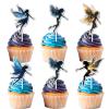 18pcs Glitter Fairy Dessert Cupcake Topper Flower Angel Theme Decorations Women Girls Happy Birthday Wedding Anniversary Party Decor Supplies view 1