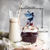 18pcs Glitter Fairy Dessert Cupcake Topper Flower Angel Theme Decorations Women Girls Happy Birthday Wedding Anniversary Party Decor Supplies view 2