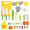 38 Pcs Kids Knife Set, BPA Free Montessori Kitchen Cooking Tools-Kid Safe Knifes, Crinkle Cutters, Avocado Slicer, Cutting Board, Peeler, Apron Gloves Set, Kitchen Tools for 3+ Year Old Girl Boy view 1