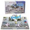 Airplane Toy Car Toy Set Airport Playmat with Helicopter, Truck, Plane, Sign Parking Lot Toy Set with Traffic Signs and Road Accessories Transport Airplane Scene Play Mat for Toddler Age 3+ view 1