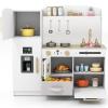 Costzon Kids Kitchen Playset, Wooden Pretend Play Kitchen w/Real Lights & Sounds, Chalkboard, Microwave, Ice Maker, Dishwasher, Sink, Cookware Accessories, Play Kitchen for Kids Ages 3+ (White) view 1